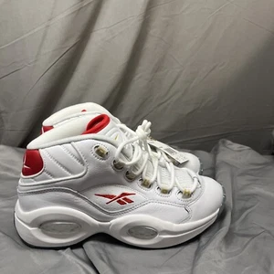 Reebok Question Mid 6 GS Athletic Shoes White Red HP2960 NEW Sz 5.5 / WMNS Sz 7 - Picture 1 of 4