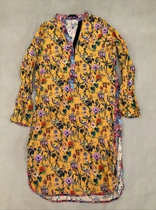 Vestido de pájaro zafiro manga larga colorido estampado de pájaros mediano para mujer - Imagen 1 de 4