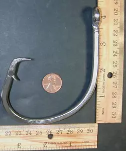 1 pieza 24/0 HD Ganchos Círculo Tiburón Pez Espada Halibut Cebos Grandes NUEVO - Imagen 1 de 2
