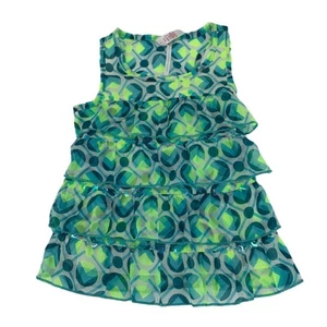 Justice Girl’s Neon Multicolor Sleeveless Ruffle Dress Kid’s Youth Size 8 - Picture 1 of 5
