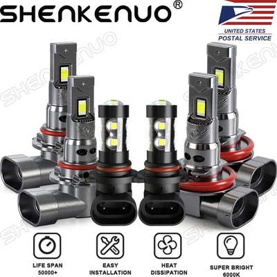 9005+H11+9145 LED Headlight+Fog Light Bulbs Combo For Toyota Sequoia 2015-2017 - Image 1 of 4