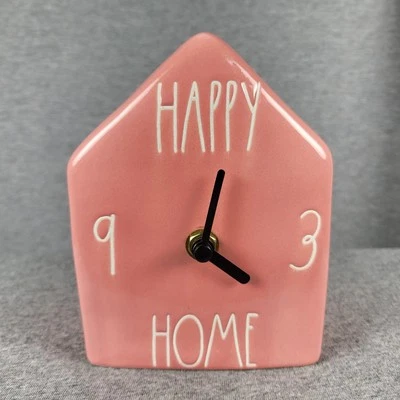 Rae Dunn “House Shaped” Happy Home Ceramic Clock - Image 1 of 4