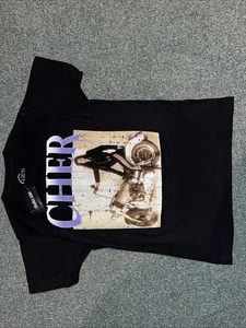 Hot Topic Cher Motorcycle Distressed Black T Shirt 2018 Xs - Picture 1 of 2