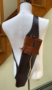 NEET Leather Suede Fringe Brown Adjustable Back Quiver Bag Hunting Ambidextrous - Picture 1 of 14