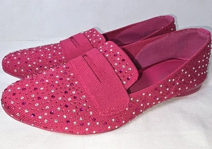 Mocasín Kenneth Cole Reaction Unity para mujer talla 10 rosa tejido sin cordones adornado - Imagen 1 de 14