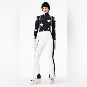 GOLDBERGH WOMEN'S HIGH END SALOPETTE SKI PANTS BIB WHITE BLACK NWT US 4 - Bild 1 von 13