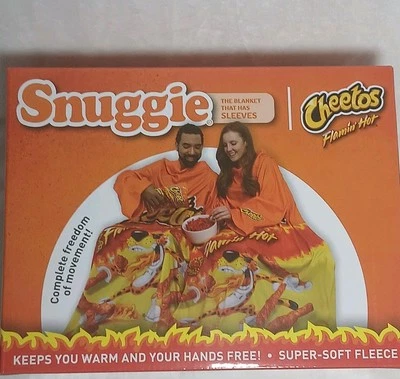 NIB! WARM & COZY! SNUGGIE-SUPER SOFT FLC BLANKET W/SLEEVES - CHEETOS FLAMING HOT - Image 1 of 4