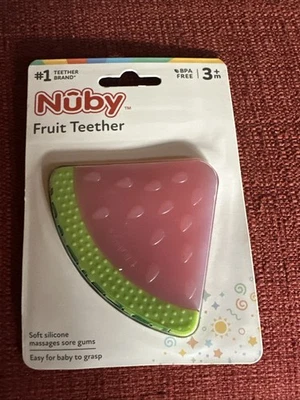 Nuby Watermellon Fruit Slice All Silicone Teether - Textured Surface - BPA Free - Image 1 of 2