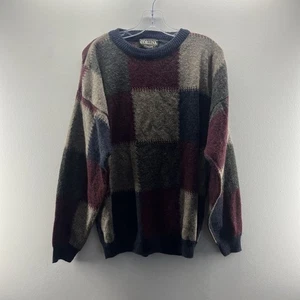 Vintage Cortina Italia Sweater Mens Large Patchwork Wool Blend Pullover L/S - Bild 1 von 5