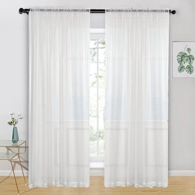 Polyester Curtains Easy Install Curtains Easy To Clean Long-lasting Fabric - Image 1 of 4