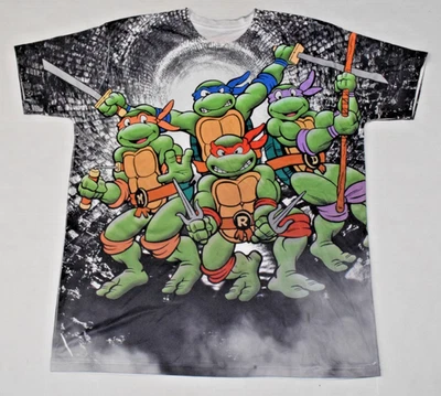 T-Shirt Teenage Mutant Ninja Turtles Nickelodeon Size XL 2017 Front Back Poly - image 1 of 4