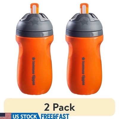 Paquete de 2 botellas de agua de paja aisladas a prueba de fugas taza de bebida para niños pequeños fácil de limpiar nueva Foto 1 de 4