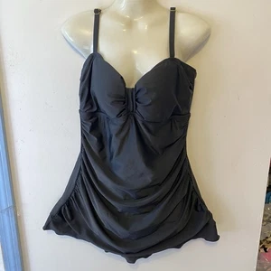 Vestido de baño Shore Shapes 14 negro OnePrice traje de baño modesto incorporado sujetador ajustable - Imagen 1 de 11