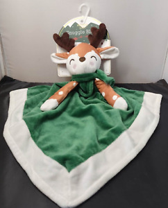 Modern Baby Snuggle Blankie REINDEER Deer Polka Dot Security Blanket Lovey 14x14