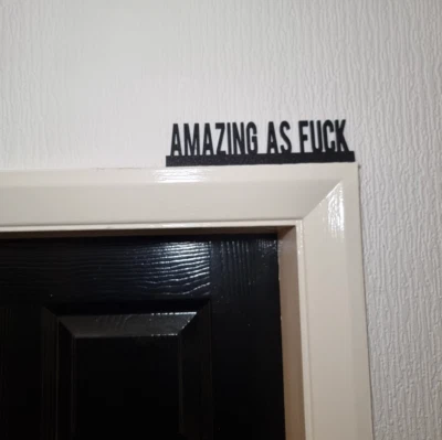 Amazing As F**k Door Topper Wall Shelf Sign Custom Home Interior Decor Novelty - image 1 of 3