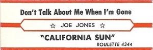 Tira de título Jukebox - Joe Jones: "California Sun" / "Don't Talk About Me.." '60 - Imagen 1 de 1