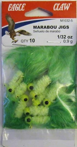 Four (4) Packs Eagle Claw Marabou Jigs 1/32 oz 0.9 Gm 10 per pack M1032-5 - Picture 1 of 1