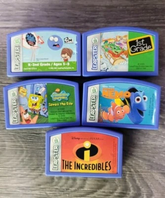 Leapster Leap Frog Leapster Learning Game Lot Of 5 Pc /nemo/spongebob/incredible - Image 1 of 4