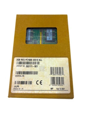202171-B21 I GENUINA Nueva HP 2GB 4x512MB SDRAM Memoria RDIMM PC1600 ECC 175918-042 Foto 1 de 4
