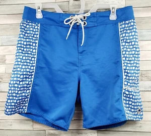 Eddie Bauer Board Shorts Size Small Mens Bathing Suit Blue White Swim Trunks - Picture 1 of 7