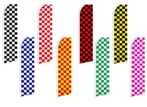 Checkered Advertising Feather Flags Swooper Flutter Banner Racing Checkered - Picture 1 of 11