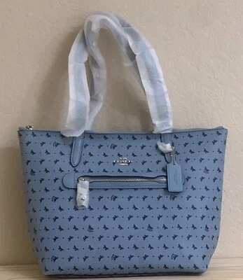 Bolso Coach Butterfly Taylor # 67364 plateado/aciano nuevo con etiquetas Foto 1 de 3