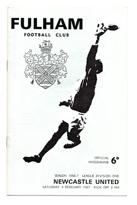Fulham v Newcastle United – Division 1 – 4/2/1967 – incl. match report - Image 1 of 3