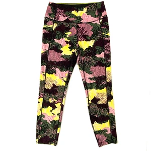 Calvin Kleinn Performance Athletic Pocket Leggings size Medium Burgundy Floral - Picture 1 of 8