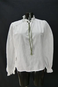 Gr.46 Trachtenbluse weiß Bluse für Dirndl Perry mit Rüschen Verschluß TB10141 - Bild 1 von 4