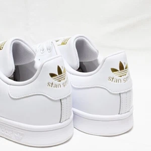 VERSIONE VERA PELLE ADIDAS ORIGINALS STAN SMITH COD771 BIANCO ORO WHITE 43 1/3 - Imagen 1 de 5