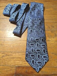 Cravate designer Gianfranco Ferre 100 % soie bleu paysage neuve avec étiquette