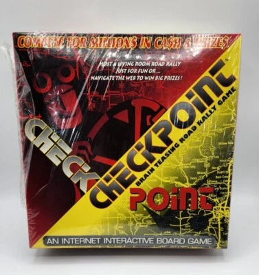 Checkpoint Brain Teasing Road Rally 棋盘游戏全新复古 1997  — 第 1/4 张图片