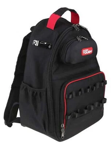 Black Tool Backpack with Pockets and Loops, Portable Tool Storage w/Base Support - Picture 1 of 1