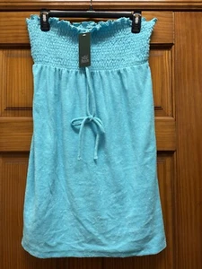 Bathing Suit Cover Womens M Aqua Terry Cloth With Strap - Picture 1 of 2