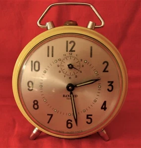 Ancien réveil rond Bayard Ténor jaune - Horloge - Pendule - Old Clock - Picture 1 of 8