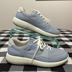 Ecco Danish Design Women's Classic Leather Blue Sneakers Size 37/ US 6-6.5 Shoes - Picture 1 of 12