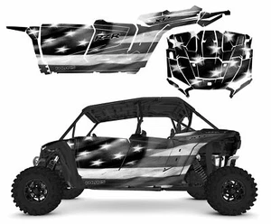 2024 - 25 Polaris RZR4 XP 1000 4 PLAZAS Gráficos Calcomanías Kit 24 mil Bandera Andrajosa - Imagen 1 de 4