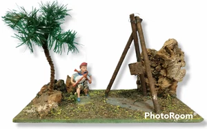 10999 Presepe - 2 DIORAMI - Donna sul ponte / Uomo in giardino - Picture 1 of 12