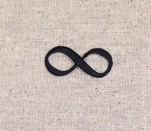 Embroidered Patch - Iron on Applique - Black - Infinity Sign - Picture 1 of 1