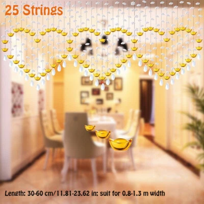 Divisor de entrada de habitación con cortina de vidrio de cristal de 25 cuerdas en forma de corazón Foto 1 de 4