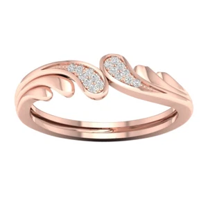 10k Rose Gold Round Cut Diamond Anniversary Wedding Band Ring Size 7 - Picture 1 of 5