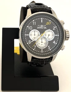 INVICTA MENS S1 RALLY WATCH WITH BLACK LEATHER BAND 45909 - Picture 1 of 10