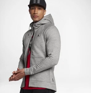 Nike Air Jordan Wings Fleece Hoodie mit durchgehendem Reißverschluss grau 860196-063 Herren Größe Small neu mit Etikett - Bild 1 von 2