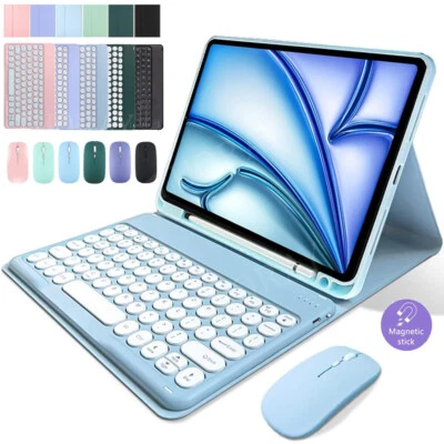Bluetooth Keyboard Case Mouse For iPad 10th/9/8/7/6/5 Gen Air 6/5/4/3 Pro 11 M2 - Image 1 of 4