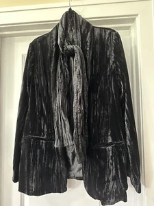VELVET JACKET W/POCKETS & FREE VELVET SCARF! SZ L NEW! 🥰 - Picture 1 of 8