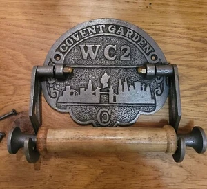 Cast Iron Antique Style Wall Mounted COVENT GARDEN Toilet Roll Holder - Railway - Picture 1 of 4
