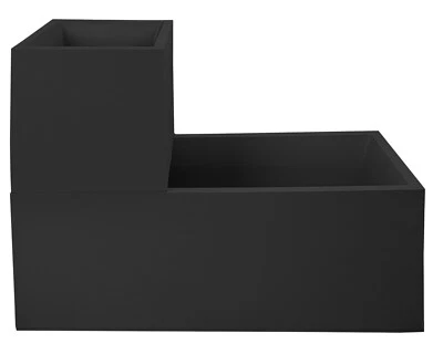 Pflanzkübel rechteckig Vulkan Blumenkasten mit Wasserspeicher Blumenkübel Basalt - Bild 1 von 4