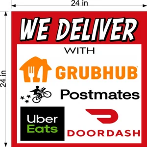 PERF WINDOW VINYL DECAL  2' X  2' WE DELIVER WITH GRUBHUB POSTMATES DOORDASH UBE - Picture 1 of 3