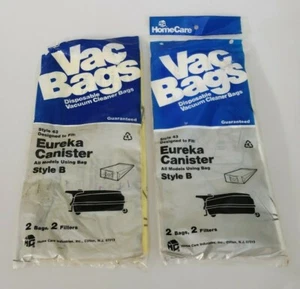 4 Eureka Canister Style B No. 43 HomeCare Vacuum Bags (2 PACK) 1 Open & 1 SEALED - Picture 1 of 2
