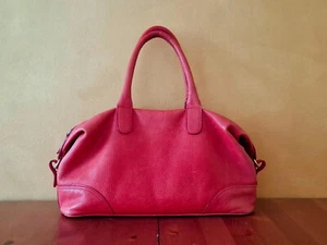 MARELLA (MAX MARA) – Handtasche Vintagelook Leder Rot goldene Accessoires - Bild 1 von 8